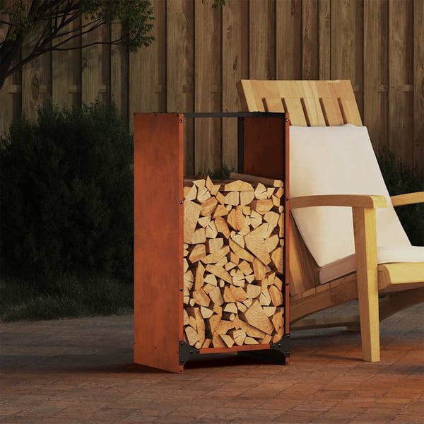 vidaXL Vedstativ 40x30x80 cm oksidert stål