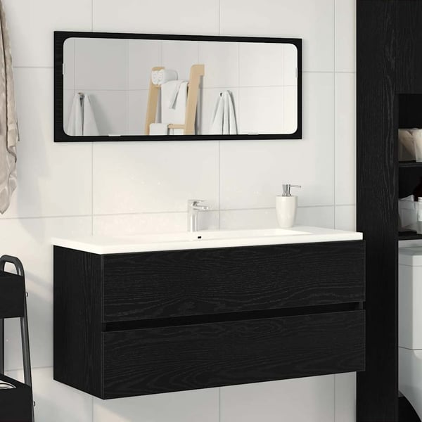 vidaXL Servantskap svart eik 100x38,5x45 cm sponplate