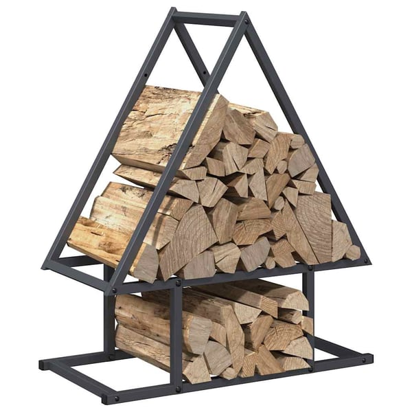 vidaXL Vedstativ antrasitt 50x25x60 cm kaldvalset stål