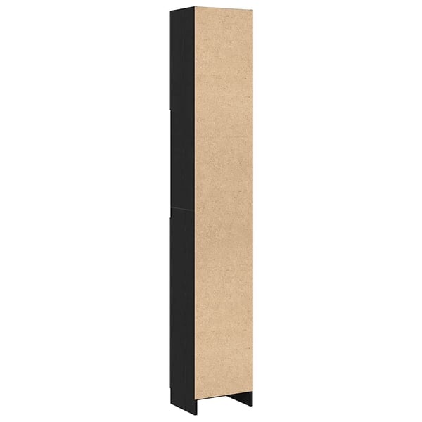 vidaXL badeværelsesskab 32x25,5x190 cm konstrueret træ sort egetræ