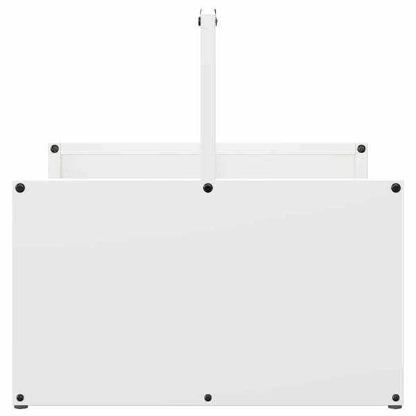 vidaXL Vedstativ hvit 40x40x40 cm kaldvalset stål