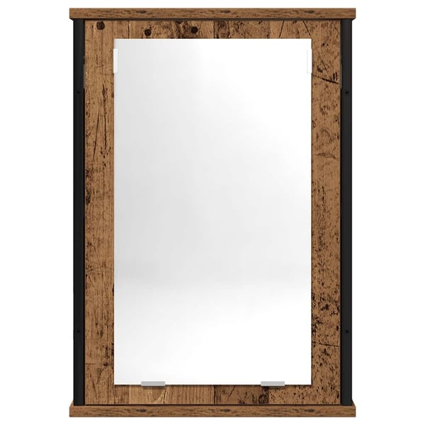 vidaXL Baderomshylle med speil gammelt tre 42x12x60 cm konstruert tre