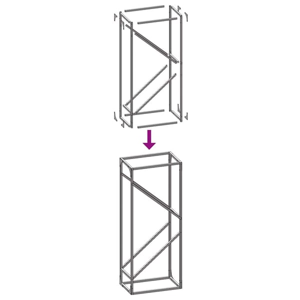vidaXL Vedstativ hvit 40x25x100 cm kaldvalset stål