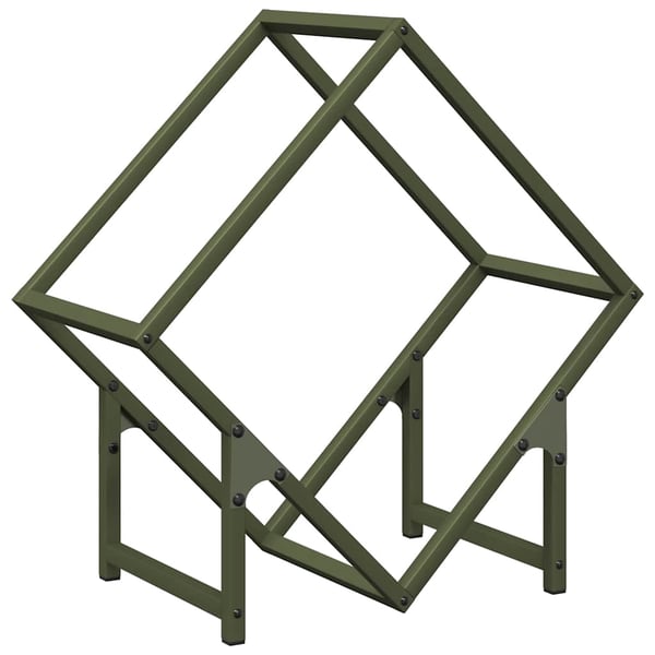vidaXL Vedstativ olivengrønn 50x25x50 cm kaldvalset stål