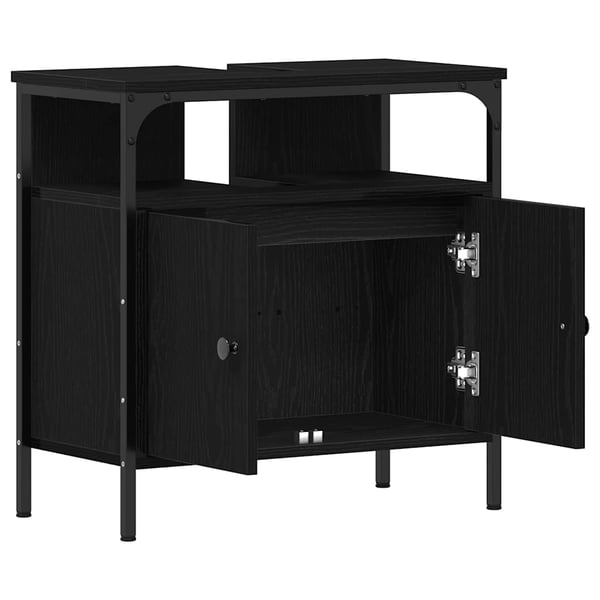 vidaXL Servantskap svart eik 60x30x60 cm konstruert tre
