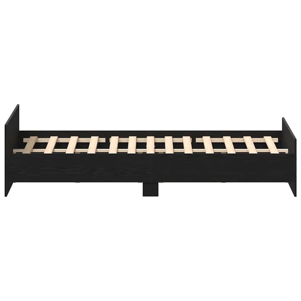 vidaXL Sengeramme uten madrass madrass svart eik 200x200 cm