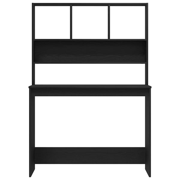 vidaXL Skrivebord med hyller svart eik 102x45x148 cm konstruert tre