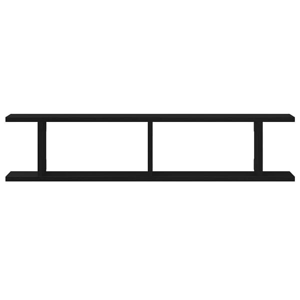 vidaXL Vegghyller 2 stk svart eik 90x18x20 cm konstruert tre