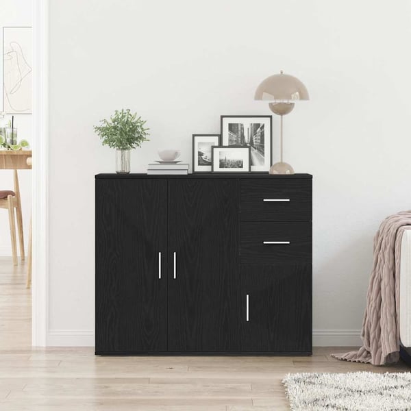 vidaXL Skjenk svart eik 91x29,5x75 cm konstruert tre