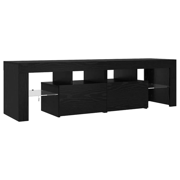 vidaXL TV-benk med LED-lys svart eik 140x36,5x40 cm konstruert tre