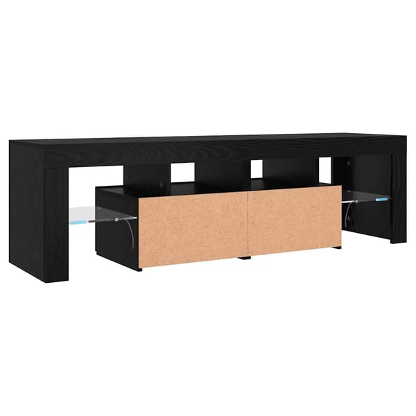 vidaXL TV-benk med LED-lys svart eik 140x36,5x40 cm konstruert tre