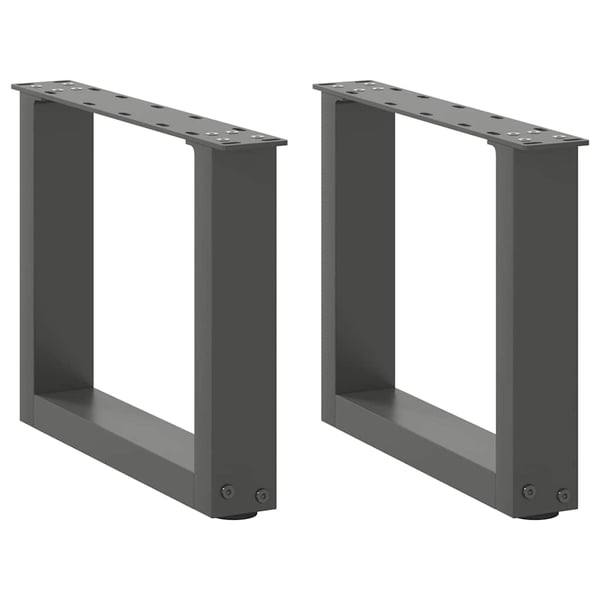 vidaXL Salongbordben U-formet 2 stk antrasitt 30x(30-31) cm stål