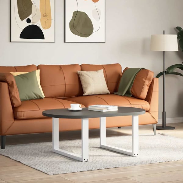 vidaXL Salongbordben U-formet 2 stk hvit 70 x (42-43) cm stål