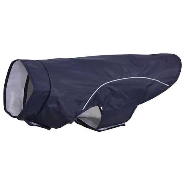 vidaXL Hunde regnfrakk med refleksstrimler polyester marineblå 2XL