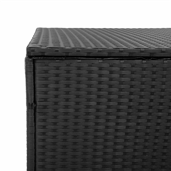 vidaXL opbevaringsboks til haven 220x50x58 cm polyrattan sort