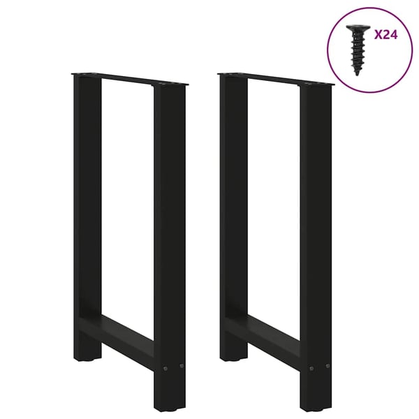 vidaXL Barbordben svart 2 stk 60x(90-91) cm stål