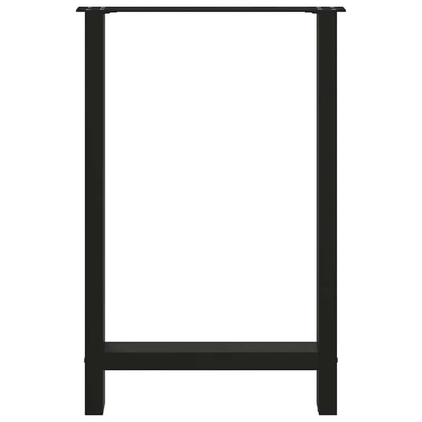 vidaXL Barbordben svart 2 stk 60x(90-91) cm stål