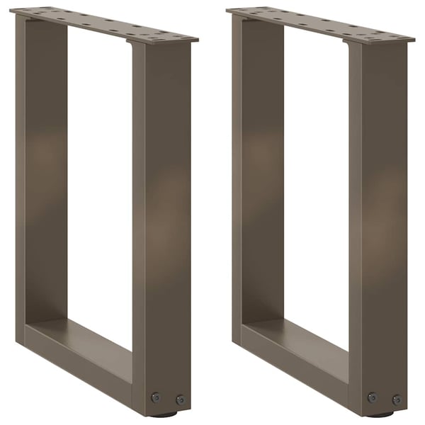 vidaXL Salongbordben U-formet 2 stk naturstål 38 x (42-43) cm stål