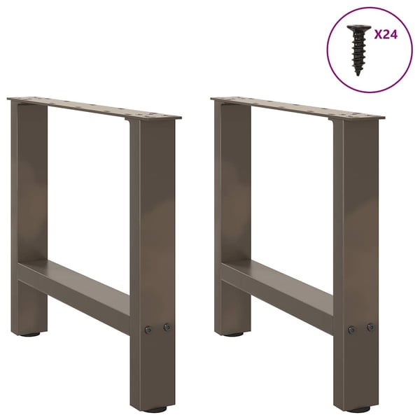 vidaXL Salongbordben naturstål 2 stk 50x(42-43) cm stål
