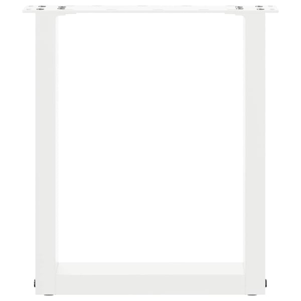 vidaXL Salongbordben U-formet 2 stk hvit 38 x (42-43) cm stål