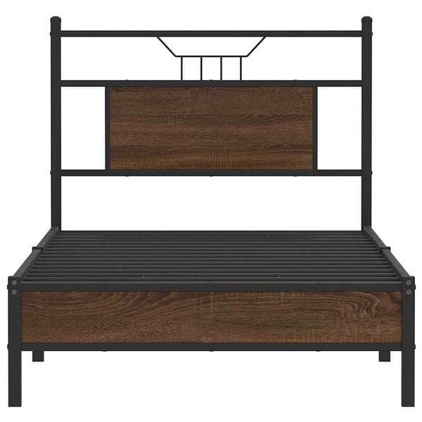 vidaXL sengeramme 90x190 cm uden madras konstrueret træ brunt eg