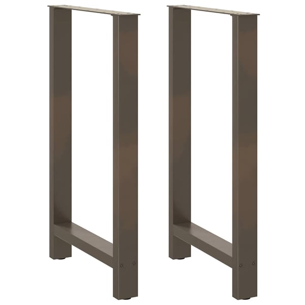 vidaXL Barbordben naturstål 2 stk 60x(100-101) cm stål