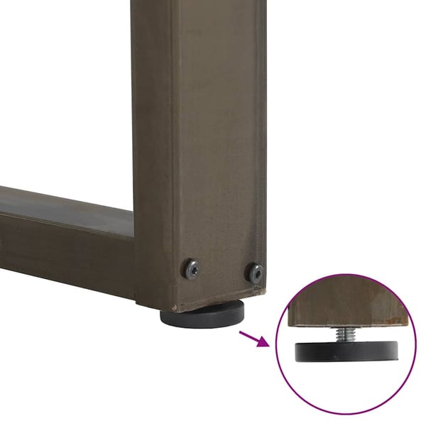vidaXL Barbordben U-formet 2 stk naturstål 50x(100-101) cm stål