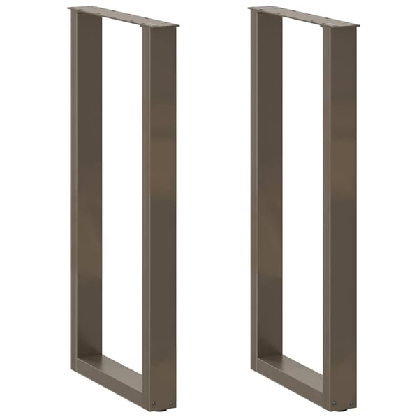 vidaXL Barbordben U-formet 2 stk naturstål 50x(100-101) cm stål