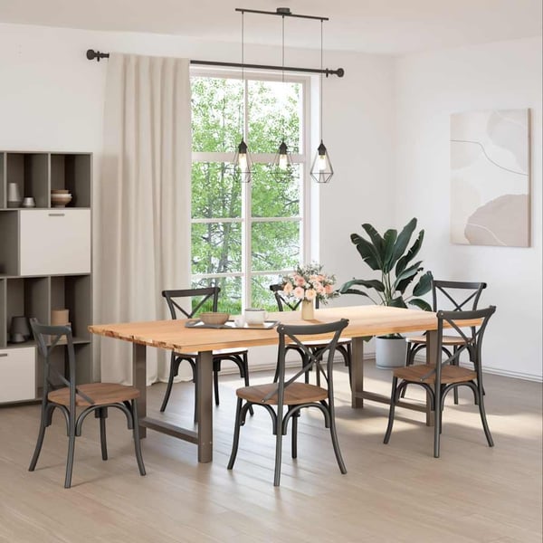 vidaXL Spisebordben naturstål 2 stk 100x(72-73) cm stål