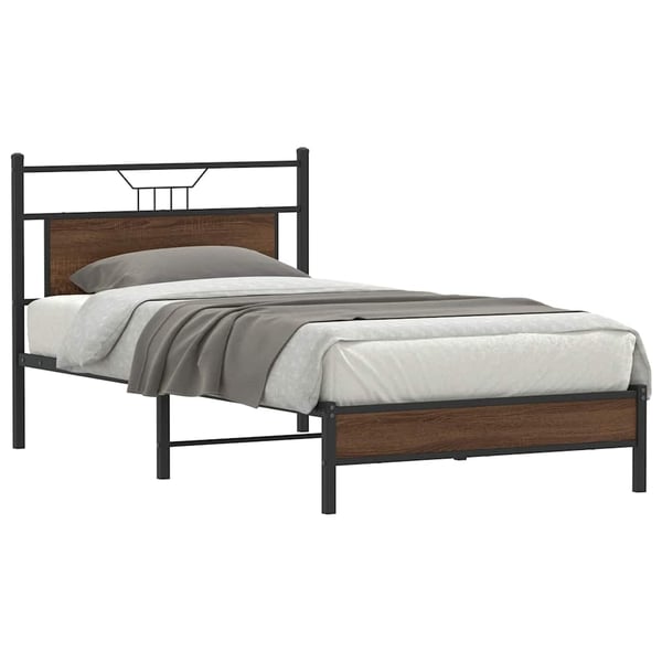 vidaXL Sengeramme uten madrass brun eik 107x203 cm konstruert tre