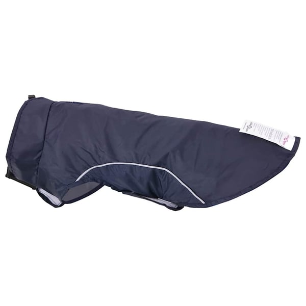 vidaXL Hunde regnfrakk med refleksstrimler polyester marineblå XS