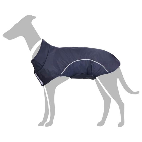 vidaXL Hunde regnfrakk med refleksstrimler polyester marineblå XS