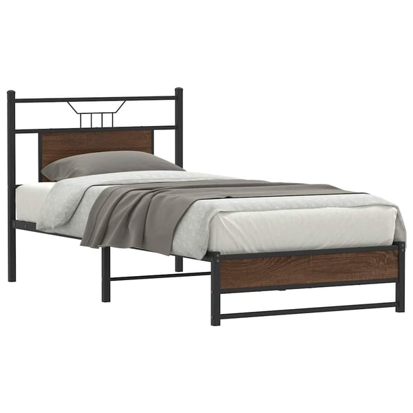 vidaXL Sengeramme uten madrass brun eik 90x190 cm konstruert tre