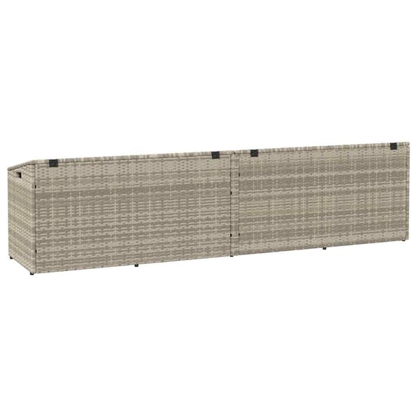 vidaXL opbevaringskasse til haven 220x50x58 cm polyrattan lysegrå