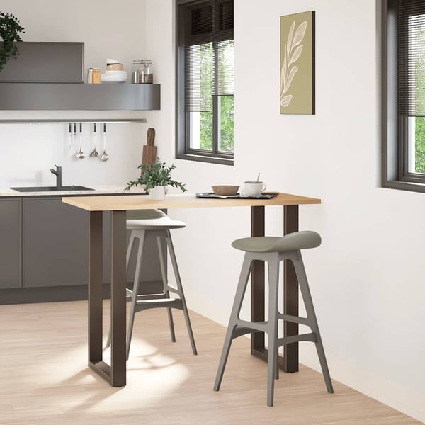 vidaXL barbordsben U-formet 2 stk. naturstål 60x(100-101) cm stål