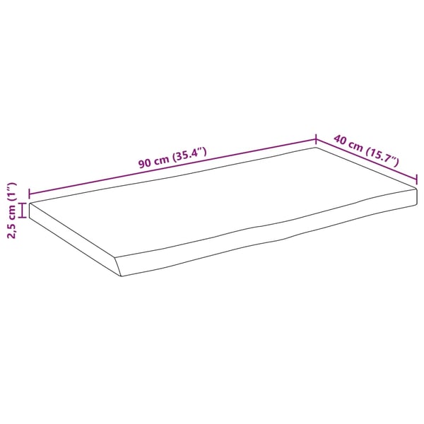 vidaXL bordplade 90x40x2,5 cm naturlig kant massivt mangotræ