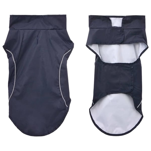 vidaXL Hunde regnfrakk med refleksstrimler polyester marineblå XXS