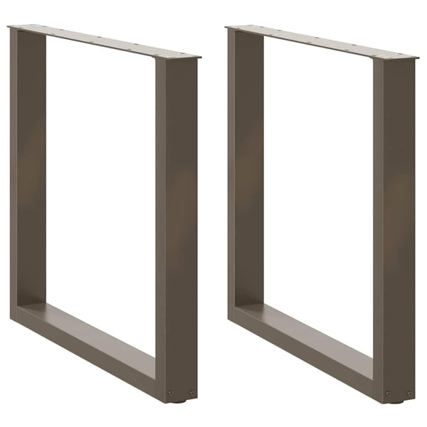 vidaXL Spisebordben U-formet 2 stk naturstål 80 x (72-73) cm stål