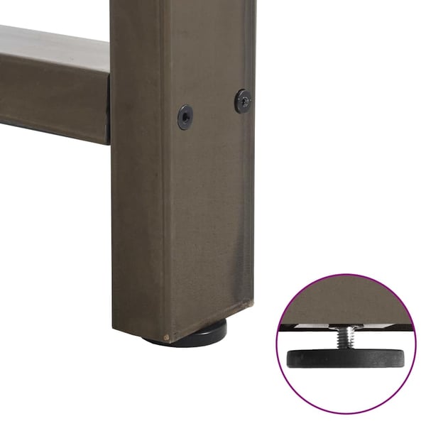 vidaXL Barbordben naturstål 2 stk 60x(90-91) cm stål