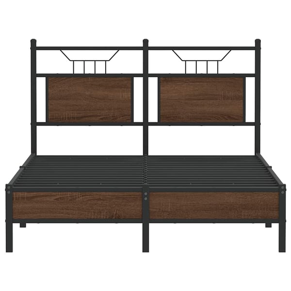 vidaXL sengeramme 120x190 cm uden madras konstrueret træ brunt eg