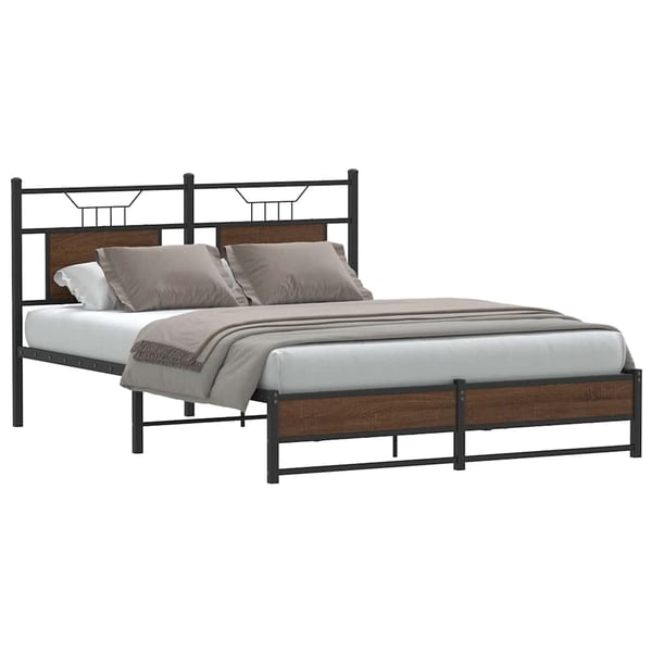 vidaXL Sengeramme uten madrass brun eik 150x200 cm konstruert tre