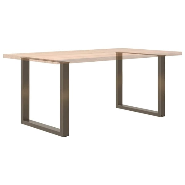 vidaXL Spisebordben U-formet 2 stk naturstål 90 x (72-73) cm stål