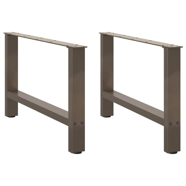 vidaXL Salongbordben naturstål 2 stk 70x(42-43) cm stål