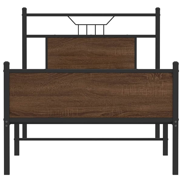 vidaXL Sengeramme uten madrass brun eik 75x190 cm konstruert tre