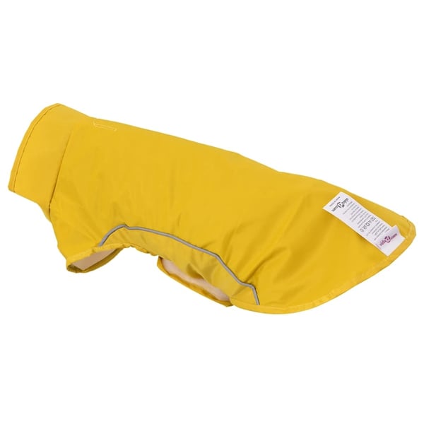 vidaXL Hunderegnfrakke med refleksstriber polyester S gul