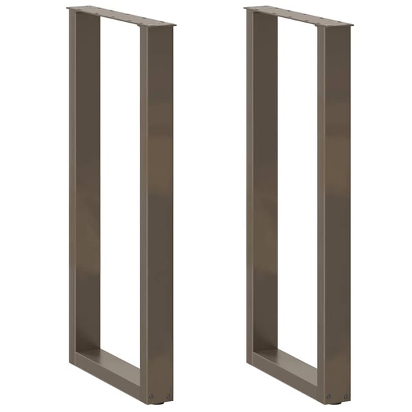 vidaXL Barbordben U-formet 2 stk naturstål 40x(100-101) cm stål
