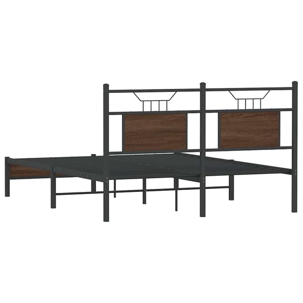 vidaXL Sengeramme uten madrass brun eik 137x190 cm konstruert tre