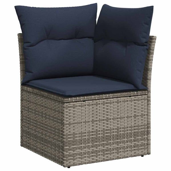 vidaXL sofasæt til haven 7 dele med hynder polyrattan akacietræ sort