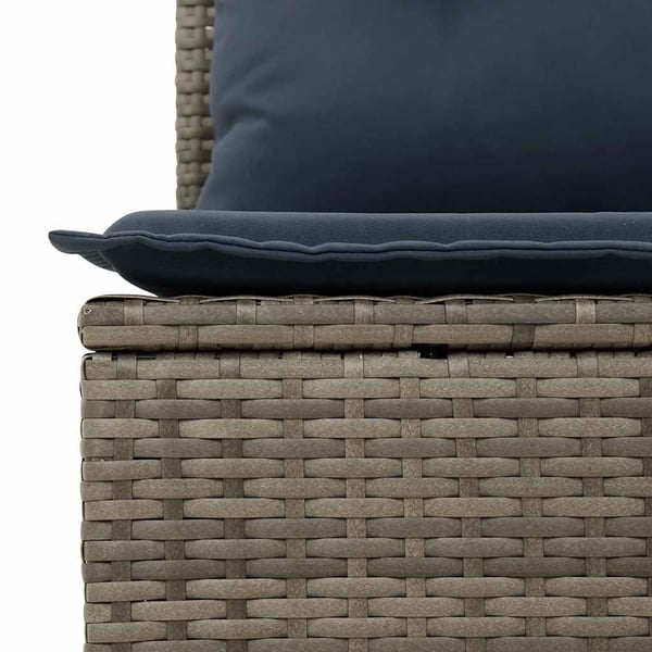 vidaXL sofasæt til haven 9 dele med hynder polyrattan akacietræ grå