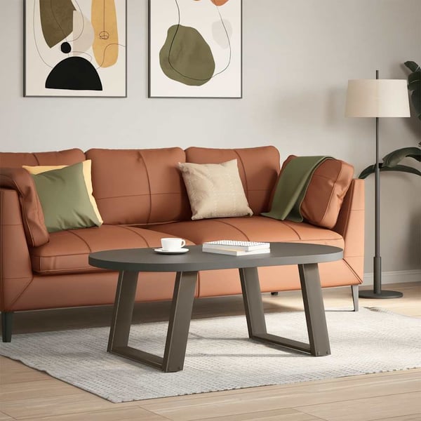 vidaXL Salongbordben U-formet 2 stk naturstål 60 x (42-43) cm stål